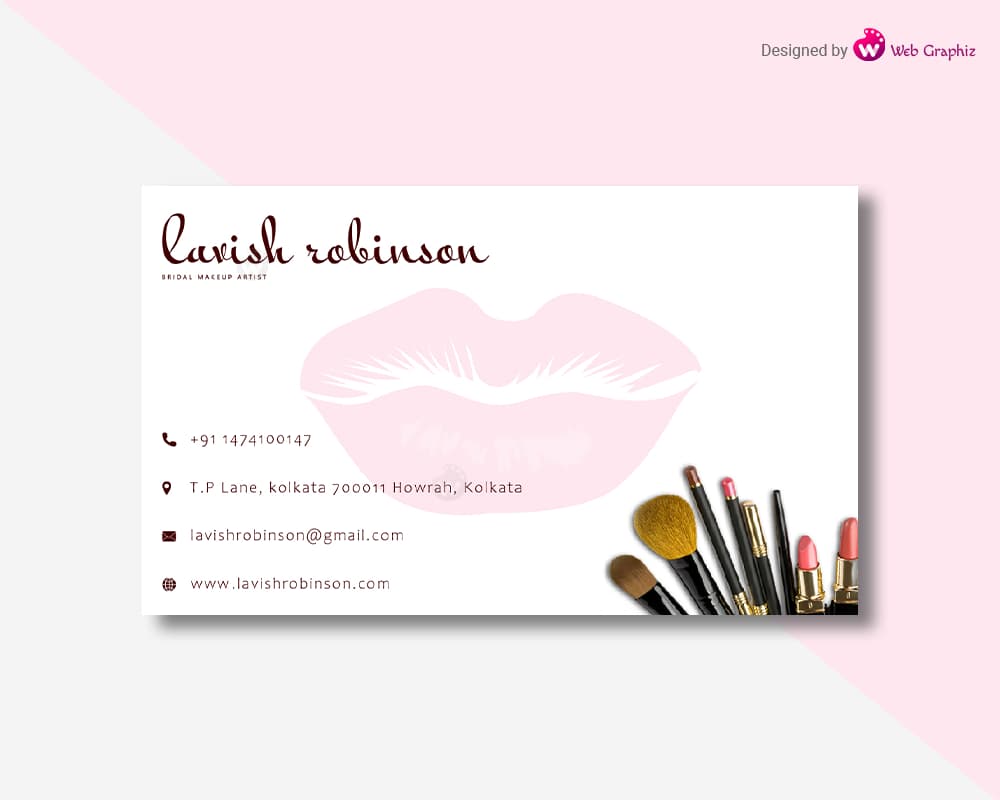 Makeup artist visiting sales card