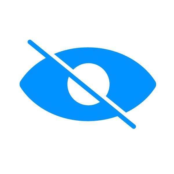 Blue Close Eye Icon