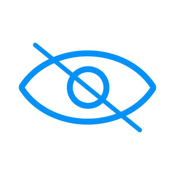 Blue Stroke Close Eye Icon