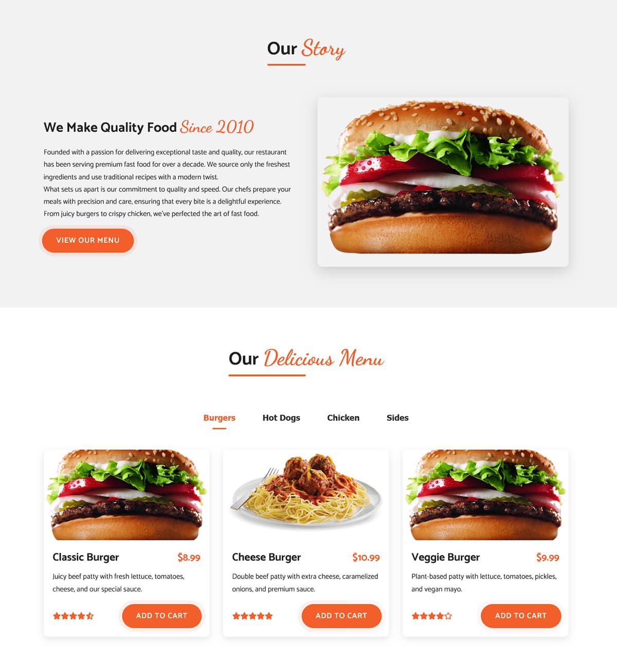 Fast Food Restaurant Website Template preview 1