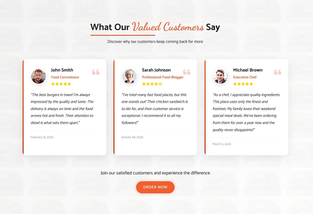 Fast Food Restaurant Website Template preview 2