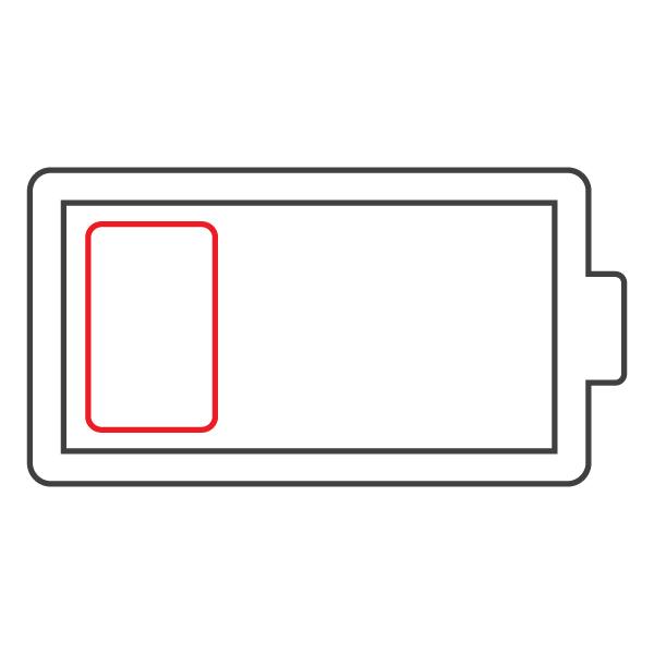 Battery Low Stroke Icon 