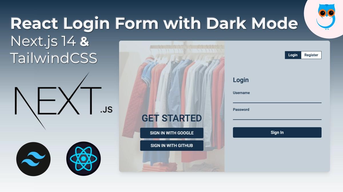 React Login Form with Dark Mode using Next.js & TailwindCSS