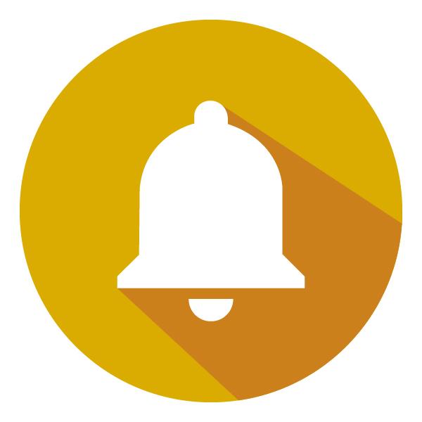 Yellow Notification Bell Icon