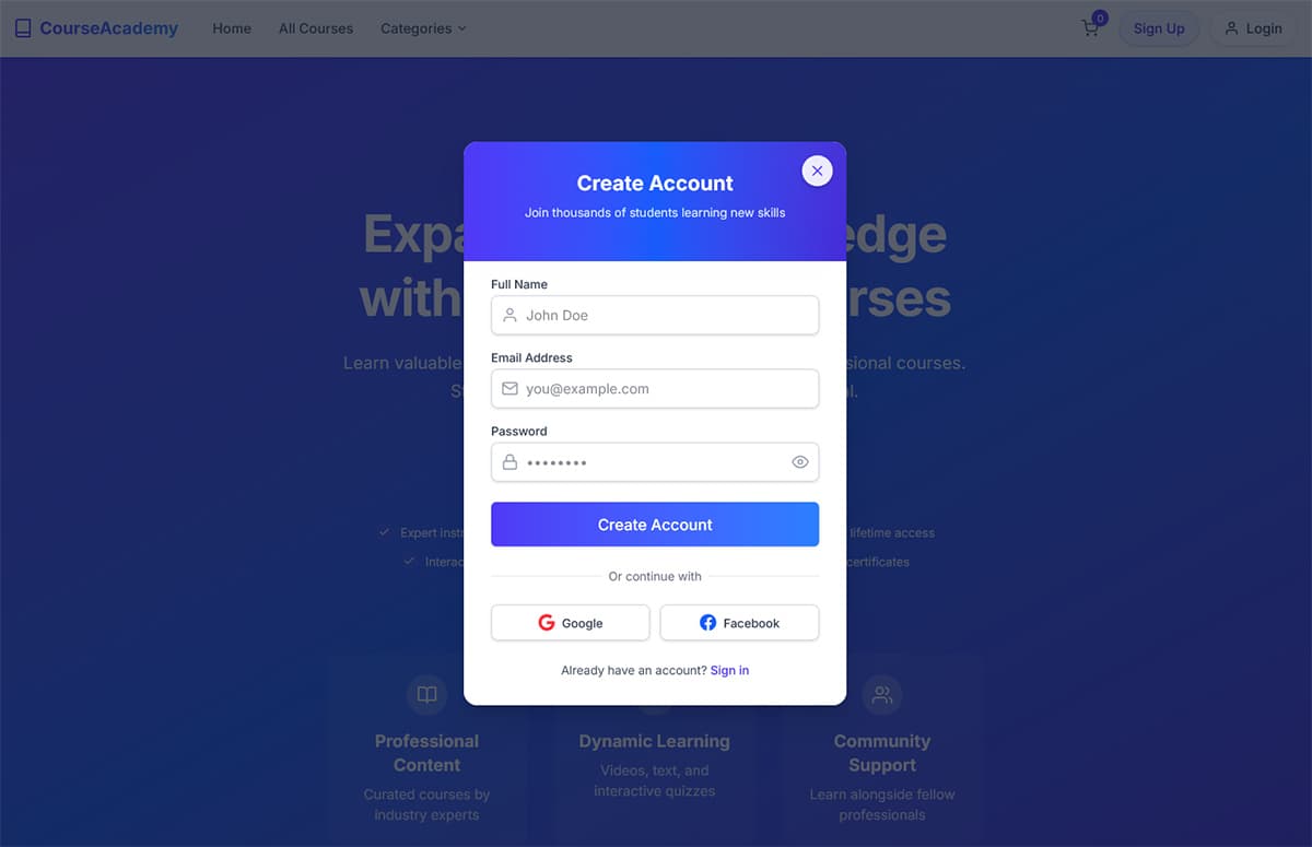 Online Course Academy - A Modern EdTech Website preview 2