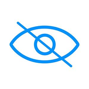Blue Stroke Close Eye Icon