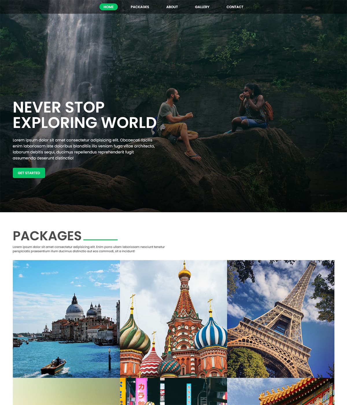 Travel Guide Website Portfolio Template: Perfect for Travel Enthusiasts