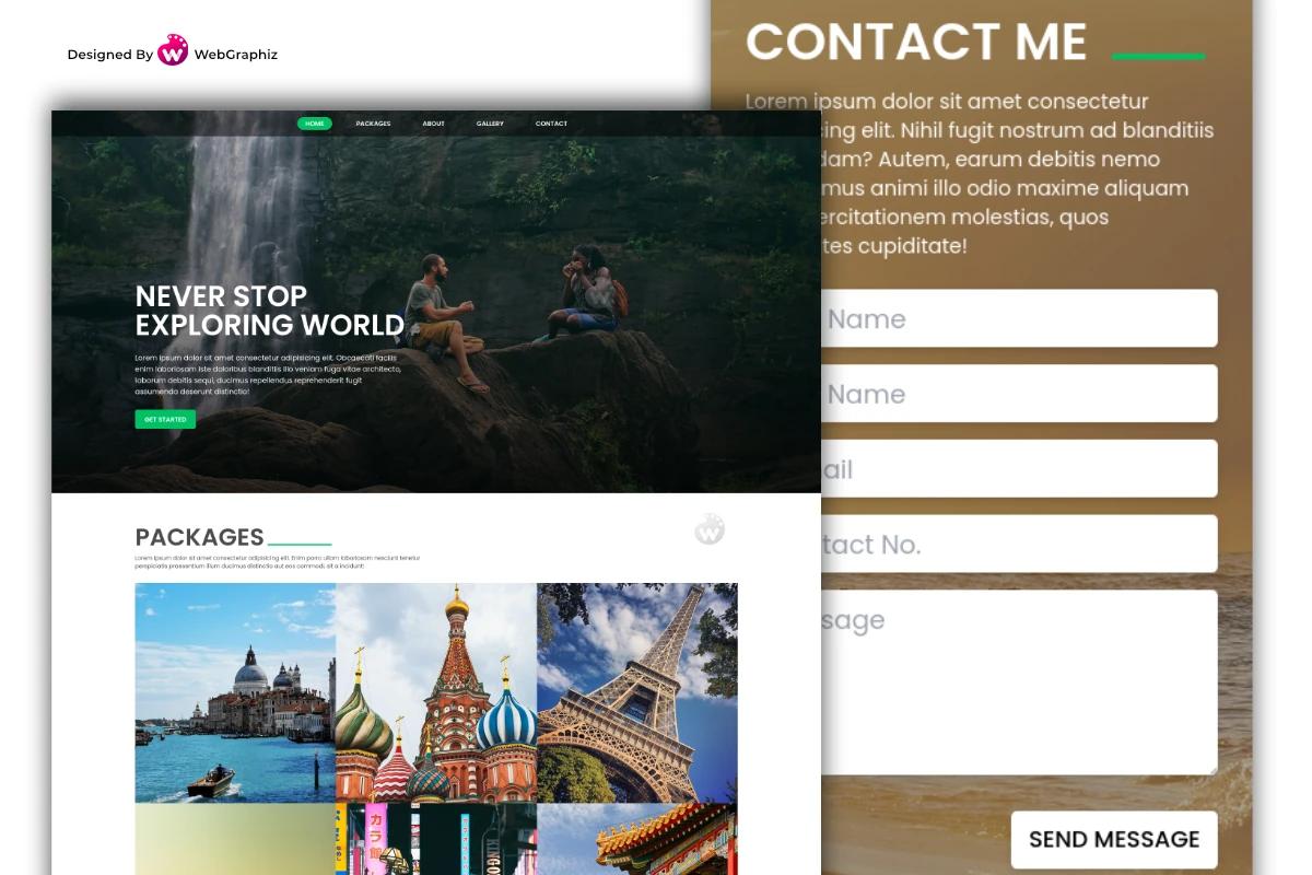 Travel Guide Website Portfolio Template: Perfect for Travel Enthusiasts