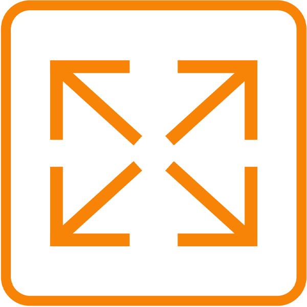 Orange Stroke Zoom Icon