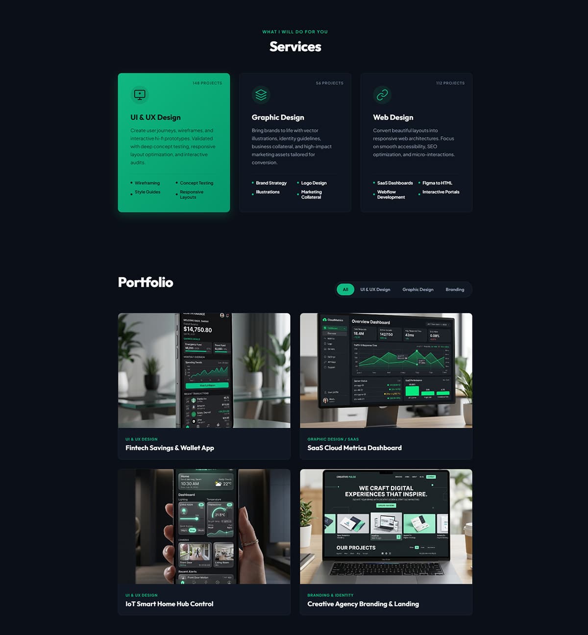 Alex -UI/UX Designer Portfolio preview 1