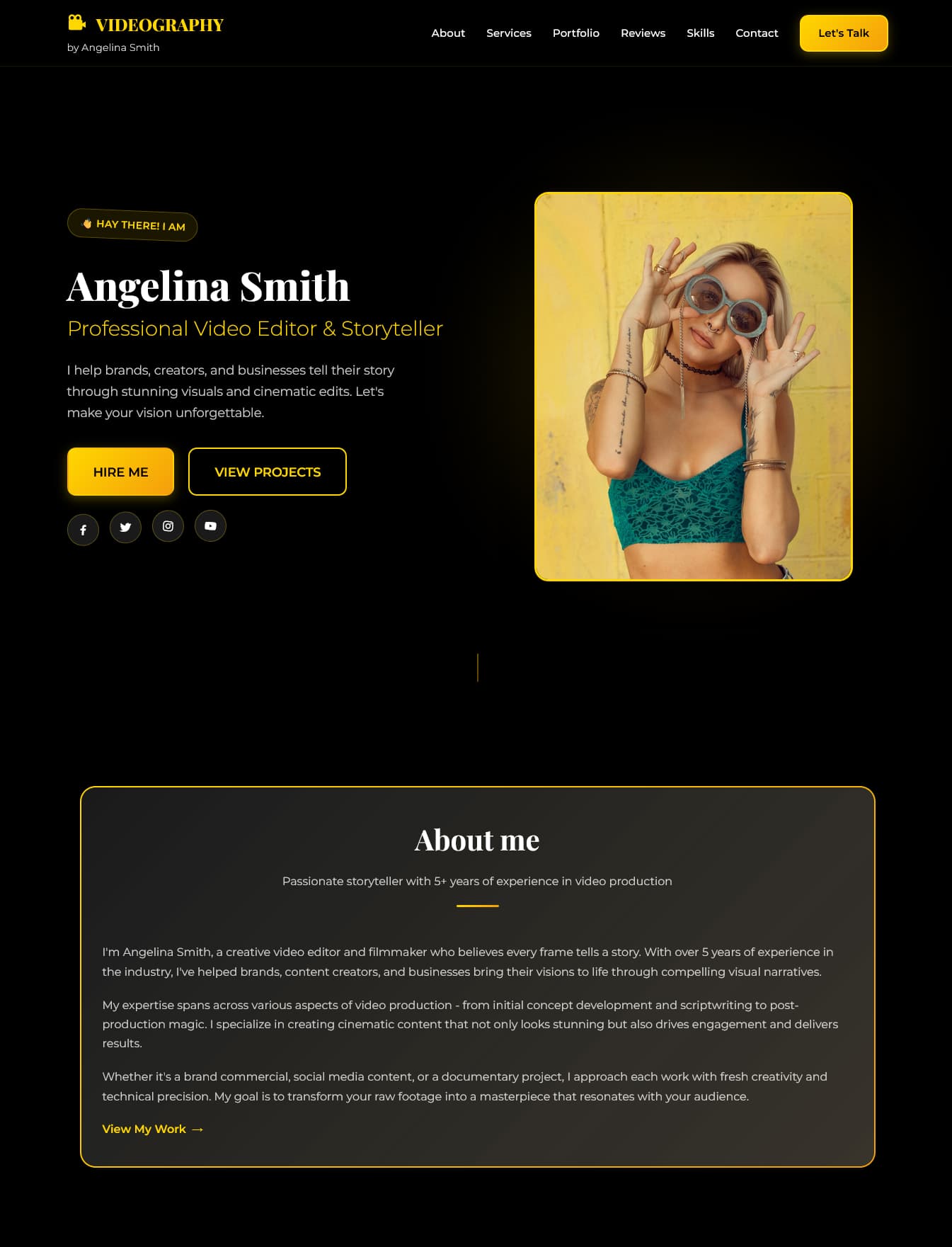 VIDEOGRAPHY - Video editor portfolio template