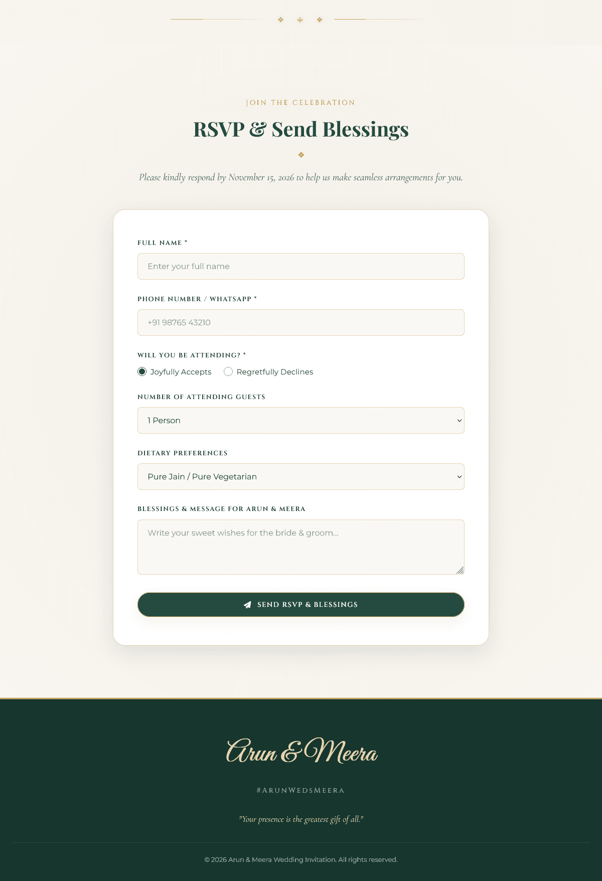 Arun & Meera - Royal Indian Wedding Invitation Template preview 5
