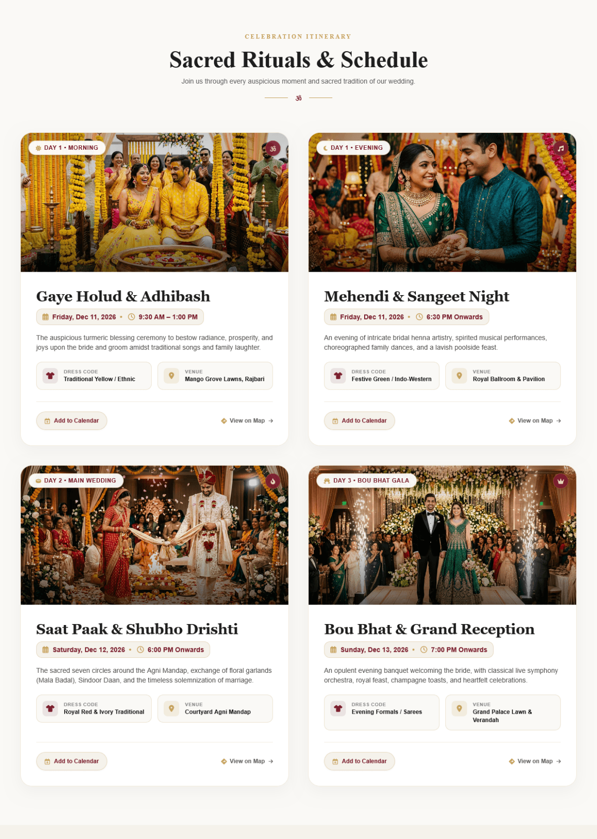 Ayan & Shreya - Royal Bengali Wedding Invitation Website preview 2