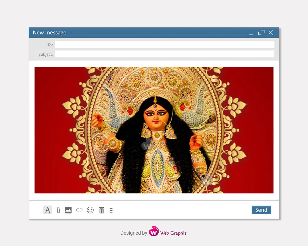 Durga Puja Email Blaster Red Color