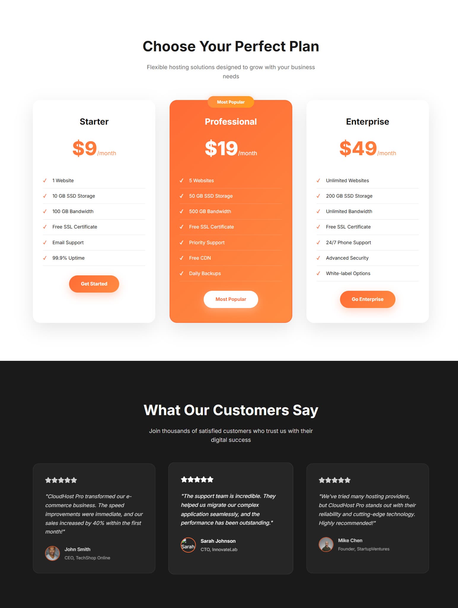 CloudHost Pro - Web Hosting Website Landing Page preview 3
