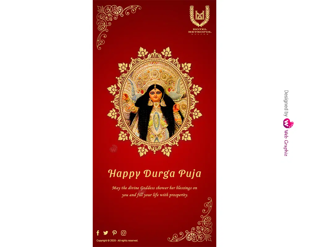 Durga Puja Email Blaster Red Color