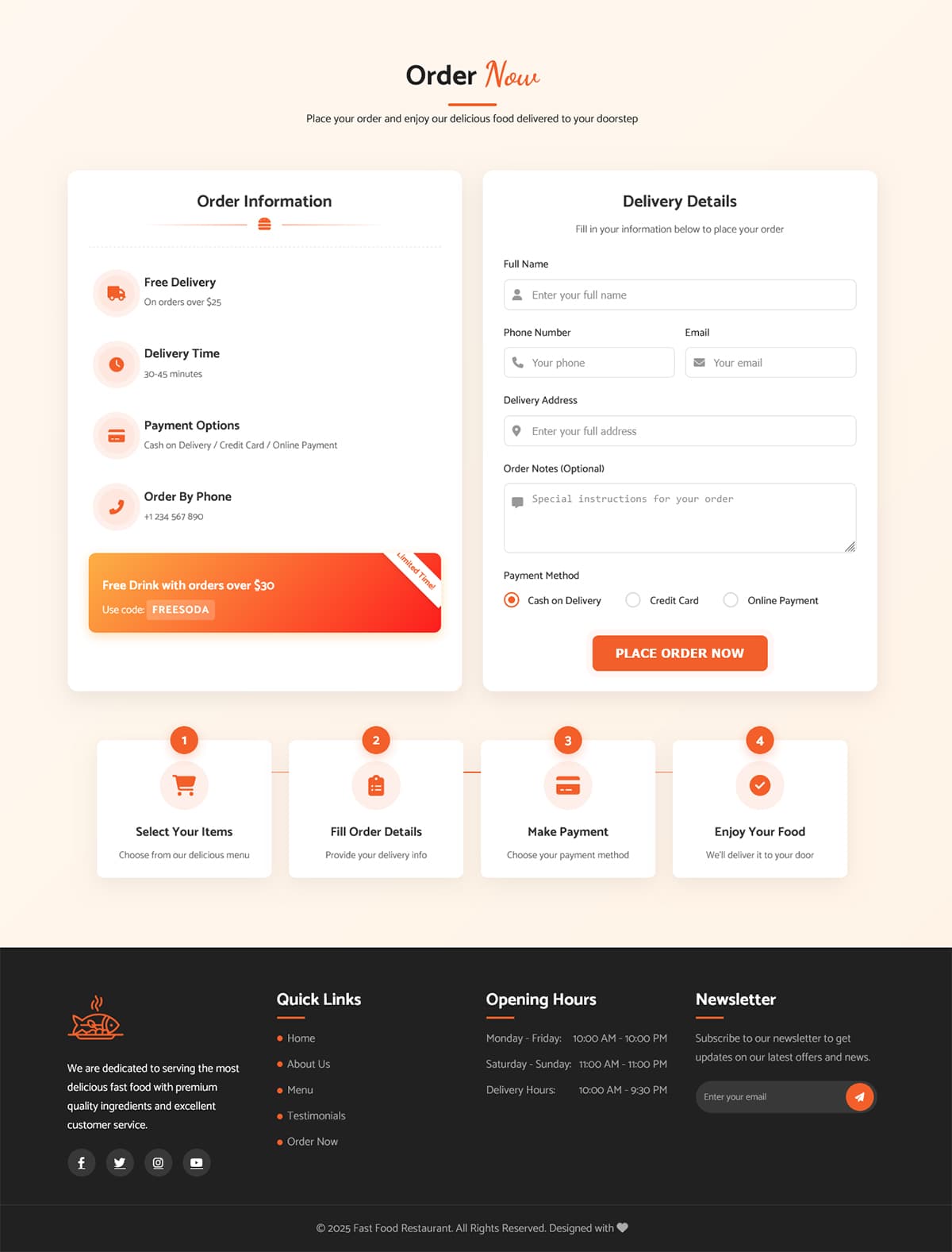 Fast Food Restaurant Website Template preview 3