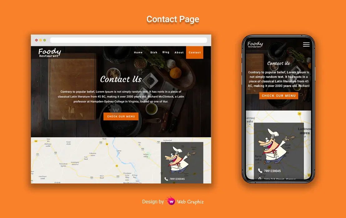 Foody Restaurant - A multiple page restaurant website