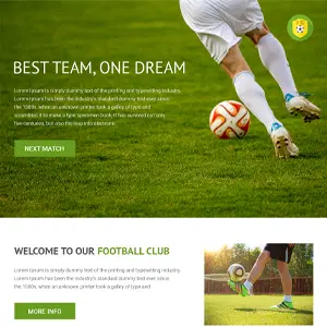 Football Club Sports Landing Page