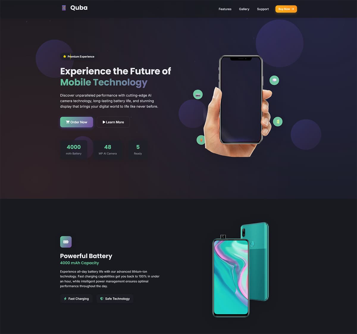 Quba Mobile - Mobile Promotional Landing Page