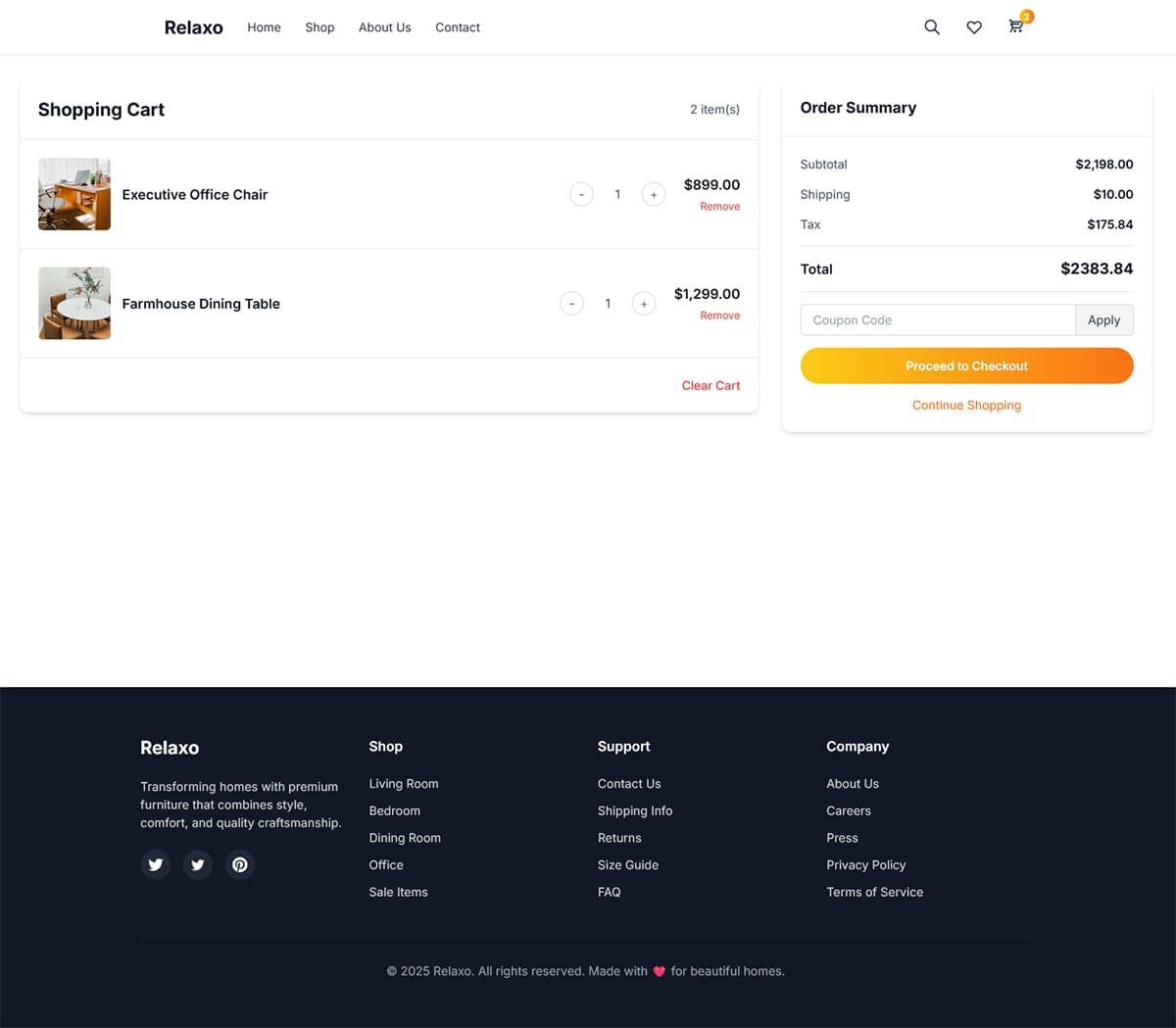 Relaxo - Furniture E-Commerce Platform preview 3