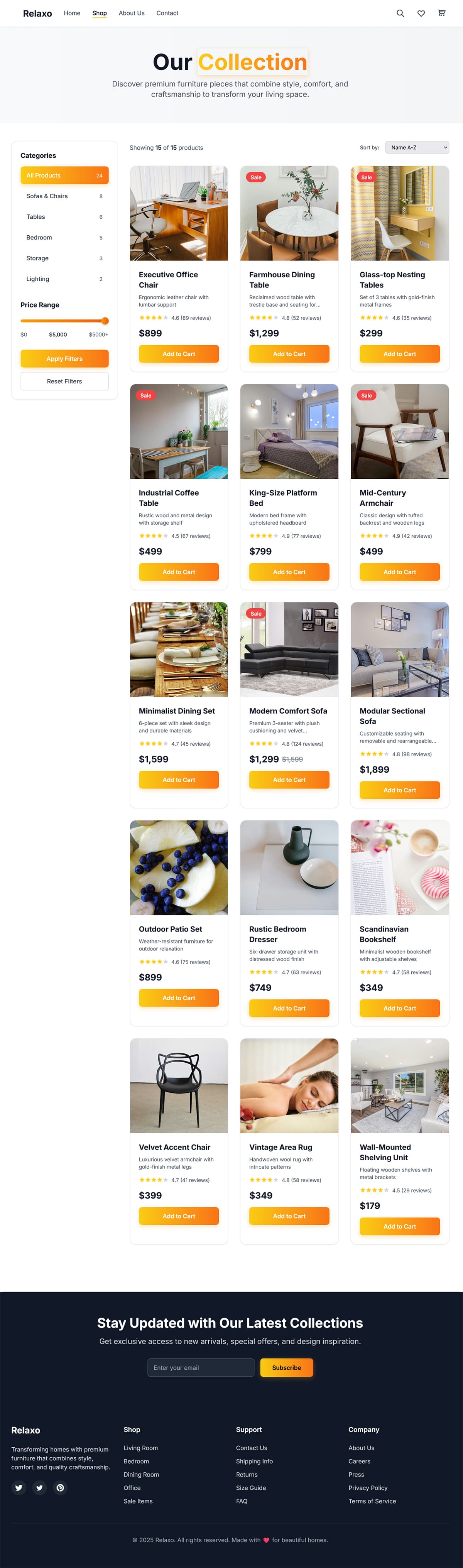 Relaxo - Furniture E-Commerce Platform preview 1