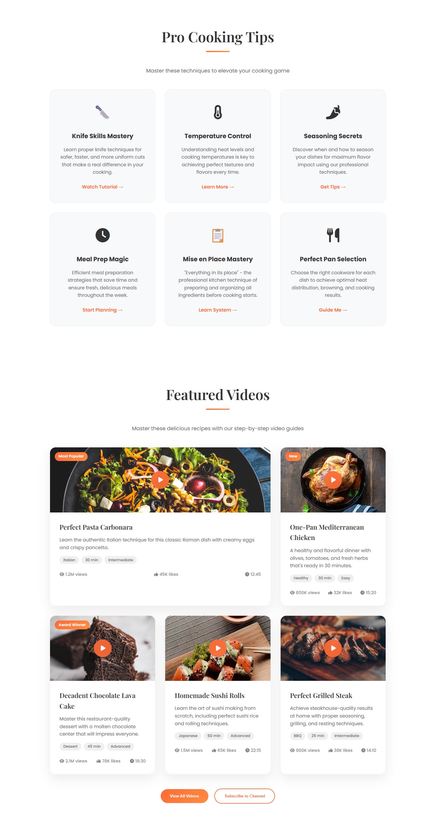 Sarah's Kitchen - YouTube Cooking Channel Website Template preview 3