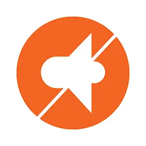 Orange Circle Volume Down Icon