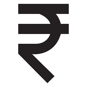 Black Rupee Icon
