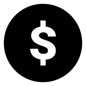 Black Dollar Icon