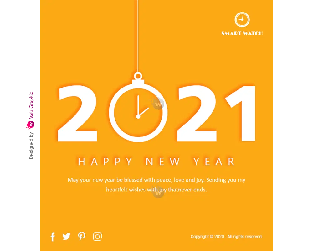 Happy New Year- Yellow Background